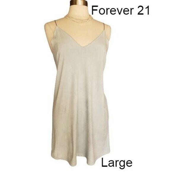 Women's Dress Sleeveless Large V-Neck Suede Tea Green Beach Resort - Picture 1 of 6
